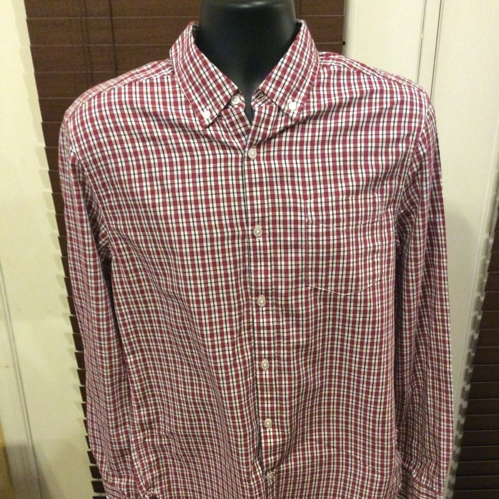 🏜Lucky Brand White Label Fit L/S Shirt Medium Red